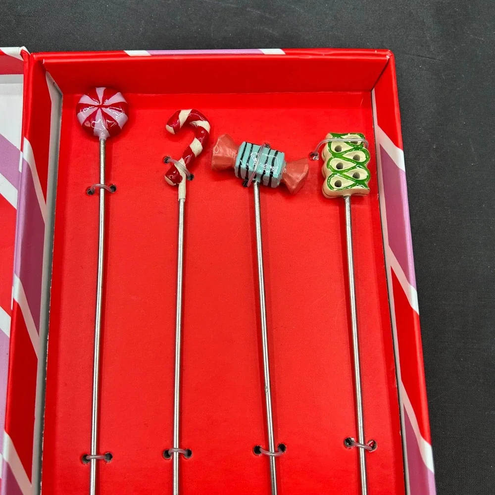 Anthropologie Sweet As Sugar Cocktail Stirrers Candy Theme Barware Set‎ of 4